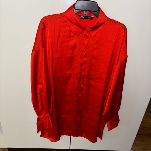 Zara Tops - Zara Tunic Red/Orange Shirt